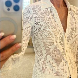 Cache cut out blouse Size M 4-6